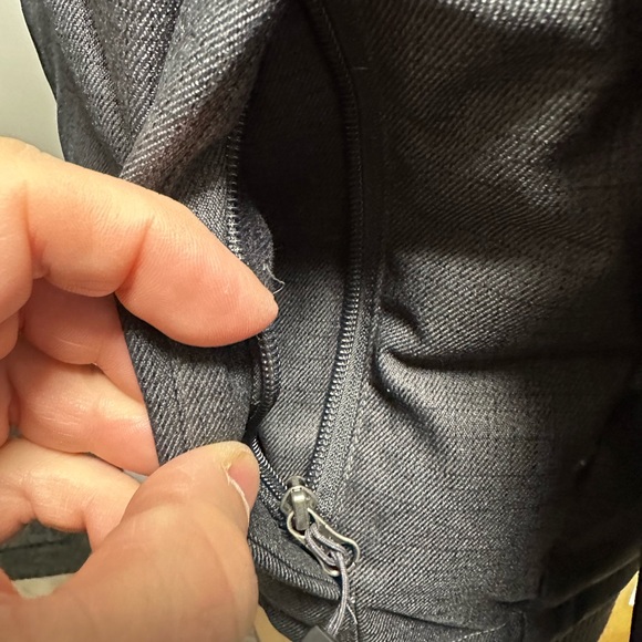 North Face Hooded Gray Quilted Puffer Elastic Waist Down Jacket Coat Size Small - Picture 6 of 13